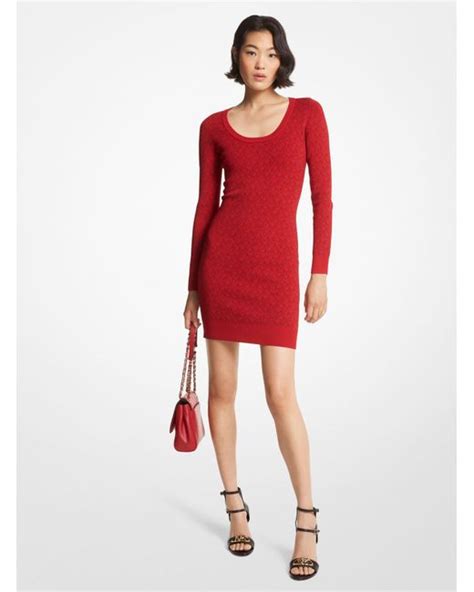 michael kors red midi sweater dress|Michael Kors maxi dress.